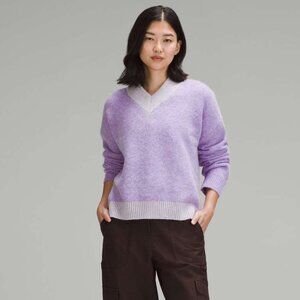 NWT Lululemon Alpaca Wool Blend Oversized Sweater Heathered Lavender Size Small